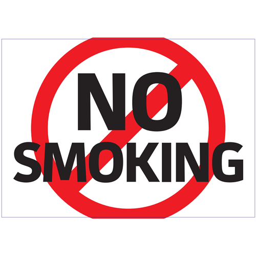 No Smoking Stickers Vinyl Red, Black on White 135mm Circle_3